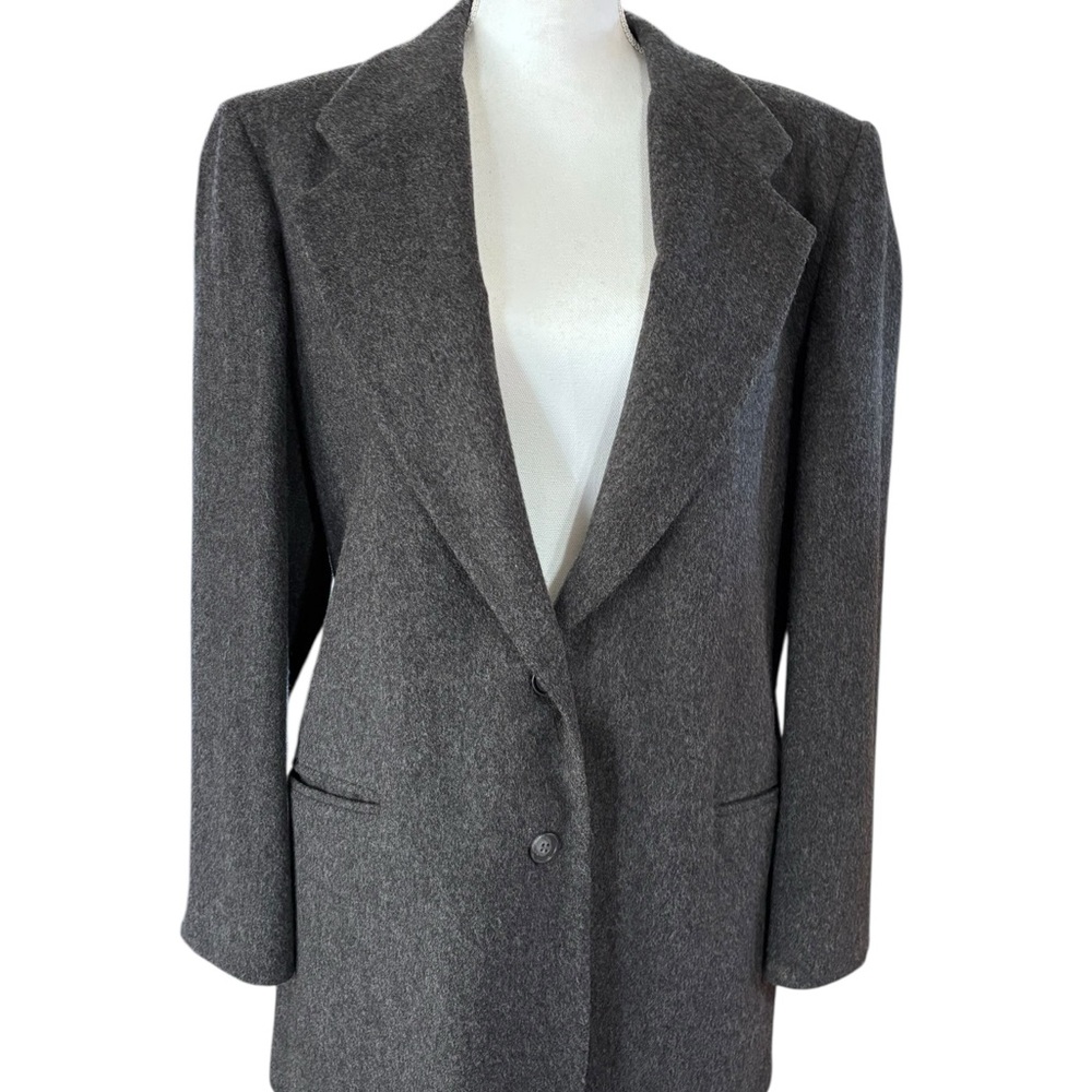 Vintage L.L.Bean 100% Wool Blazer 12 Gray Academia Classic 90s
